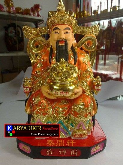 Jual Patung Dewa Cai Shen Ye Kayu Jati Karya Ukir Furniture Kayu