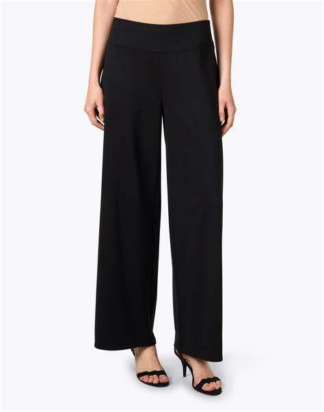 Black Ponte Wide Leg Pant Eileen Fisher