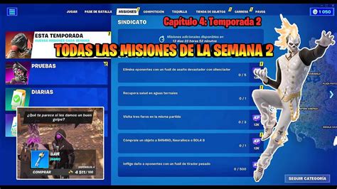 ⚔️fortnite CÓmo Completar Todas Las Misiones De Semana 2 Capítulo 4 Temporada 2 Mega 🈯 Youtube