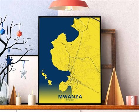 MWANZA Tanzania Map Poster Color Hometown City Print Modern - Etsy