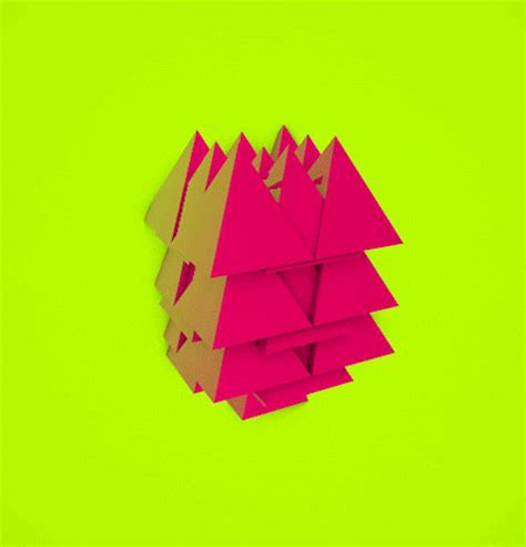3d Pink Geometry Triangle Art 