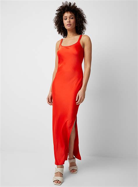 Sunna Tangerine Satin Maxi Dress Samsøe Samsøe Simons