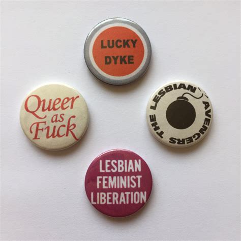 Lesbian 4 Badge Set Queer Dyke Buttons Vintage Remake Pinback Etsy