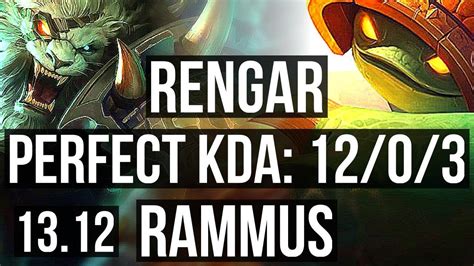 Rengar Vs Rammus Jng 12 0 3 1 9m Mastery 6 Solo Kills Legendary