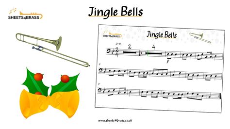 Jingle Bells Trombone Play Along With Sheet Music Youtube