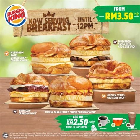 Burger King Croissant Wich Breakfast Menu Promotion From Rm350 Only