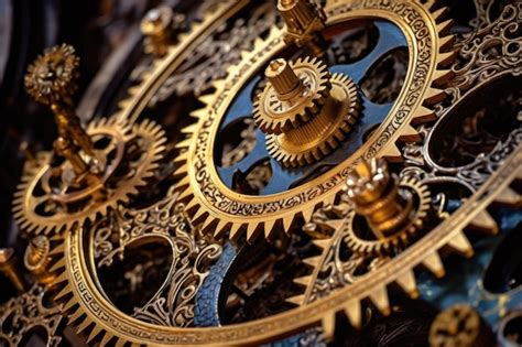 Premium Photo Closeup Of Intricate Gears And Cogs In Clock Mechanism