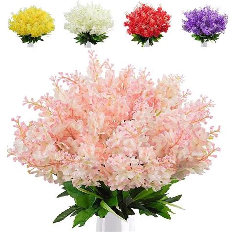 Wisdom 6pcs Artificial Wisteria Flowers Bouquet Silk Hyacinth Flowers