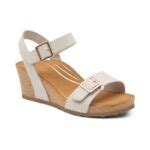 Women S Aetrex Lexa Wedge Sandal Ivory Stan S Fit For Your Feet