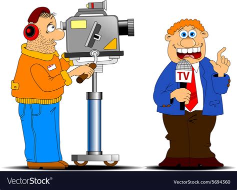Media Interview Cartoon Royalty Free Vector Image