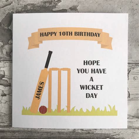 Personalised Cricket Card Cricket Birthday Card Birthday Card Etsy Uk