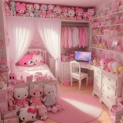 Pin On ♡ 𝐌𝐢𝐤𝐚 In 2024 Hello Kitty Room Decor Hello Kitty Bedroom