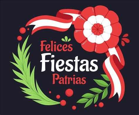 The Logo For Felices Fiestas Patrias Which Is Decorated With Red