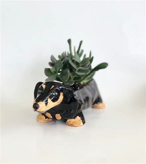 Handmade Dachshund Ceramic Dachshund Dachshund Planter Dog Planter