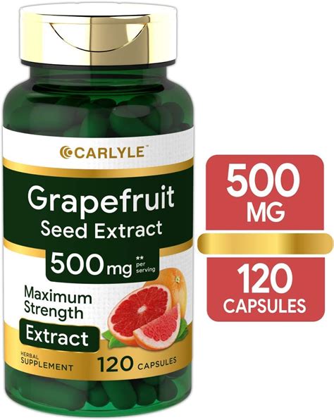 Grapefruit Seed Extract 500 mg 120 Capsules Maximum Strength Immune ...
