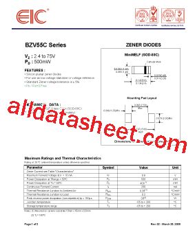 Bzv C V Datasheet Pdf Eic Discrete Semiconductors