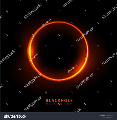 Vector Illustration Solar Eclipse Blackhole Space Stock Vector Royalty