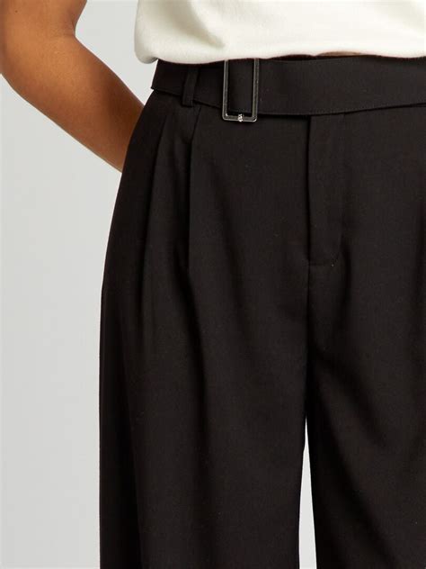 Pantalon Large Avec Ceinture Noir Kiabi 18 00