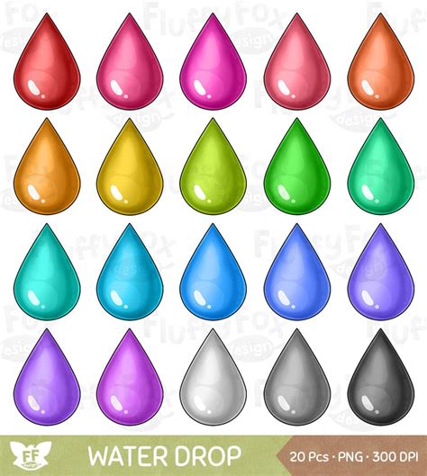 Water Drop Clipart, Liquid Droplet Clip Art, Cute Rain Raindrop Icon ...