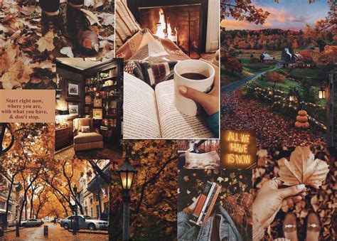 Autumn Fall Cozy Moodboard Wallpaper Desktop Wallpaper Fall Cute