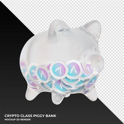 Premium Psd Aave Aave Glass Piggy Bank With Crypto Coins D Illustration