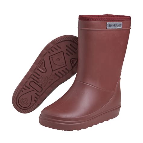 Enfant Thermo Boots Solid Hot Chocolate Wol Gevoerde Laarzen Regenlaarzen Bruin Rood Bruin Minipop