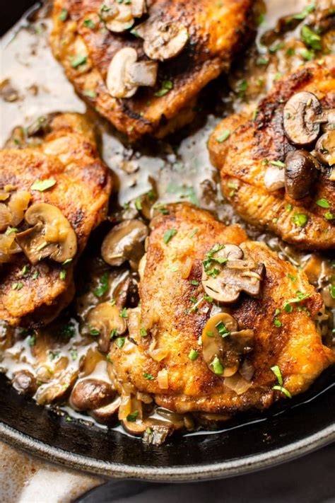 White Wine Mushroom Chicken Thighs • Salt And Lavender