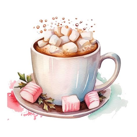 Premium Photo There Is A Cup Of Hot Chocolate With Marshmallows On