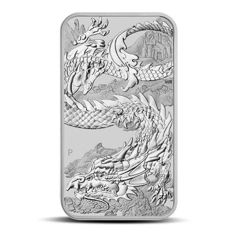 BullionMax - 2023 1 oz Australian Rectangular Silver Dragon Coin (BU)