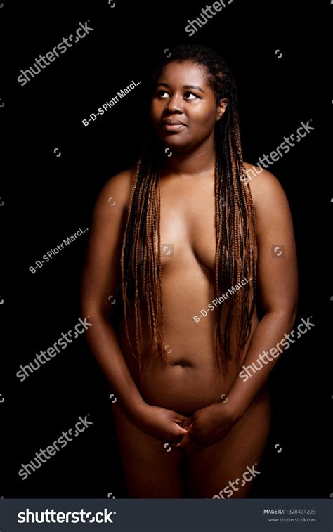 Naked African Woman Standing On Black Stock Photo Shutterstock