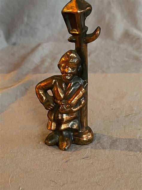 Vintage John Wright Hobo Drunk Lamp Post Copper Bottle Opener Bar Decor