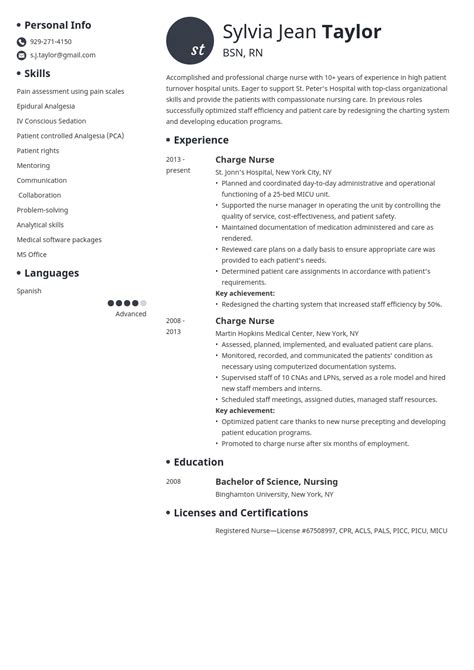 Charge Nurse Resume Examples And 20 Job Description Tips