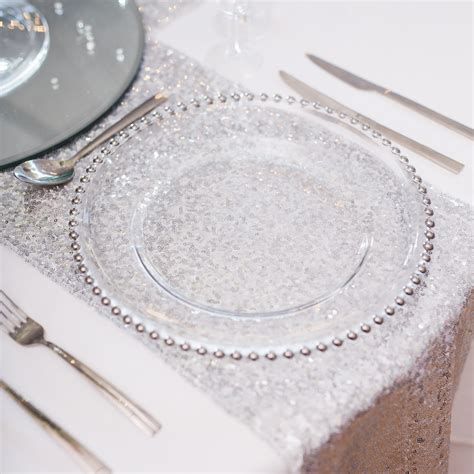 Silver Sequin Table Runner Beyond Expectations Weddings And Events