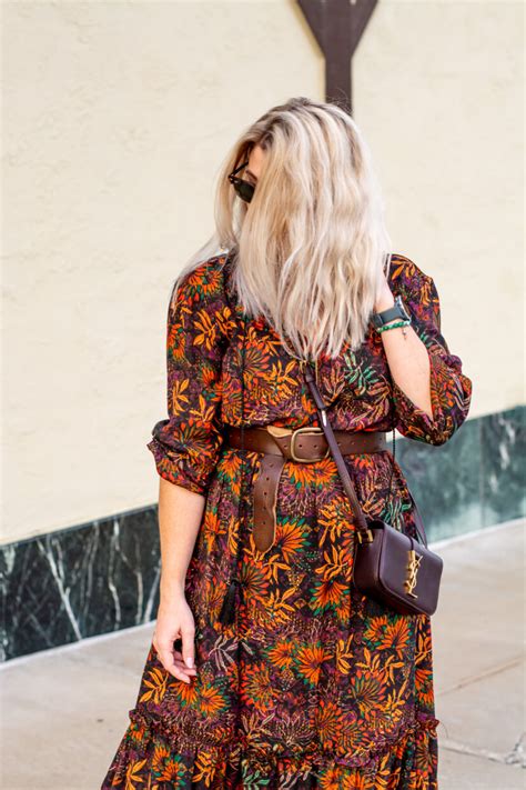 A Boho Dress With Booties For Fall Le Stylo Rouge Boho Dress Boho Chiffon Dress Boho