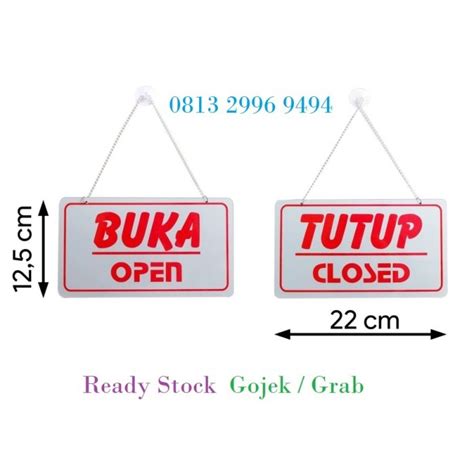 Jual Sign Label Buka Tutup Open Close Door Sign Gantung Plat