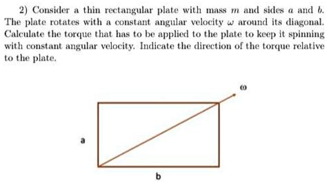 SOLVED 2 Consider A Thin Rectangular Plate With Mass M And Sides A And