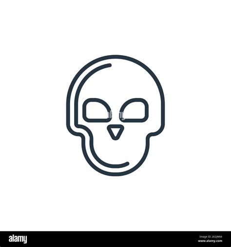 Skull Outline Vector Icon Thin Line Black Skull Icon Flat Vector