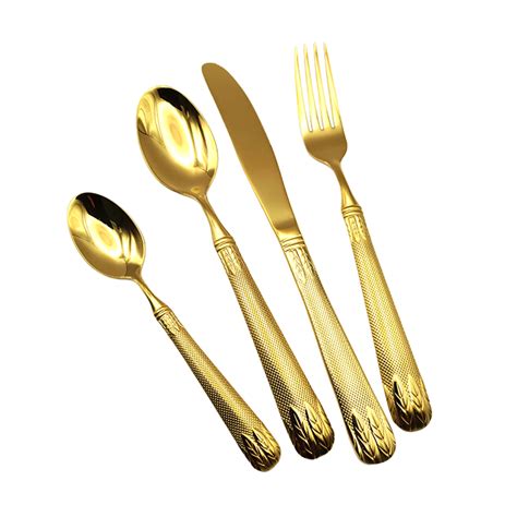 Luxury Gold Stainless Steel Cutlery In Gold Plated Tm 2821dg Tomerry