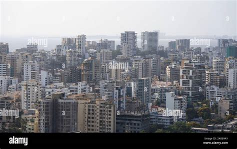 An Aerial View Of Cityscape Mumbai Surrounded By Buildings Stock Photo