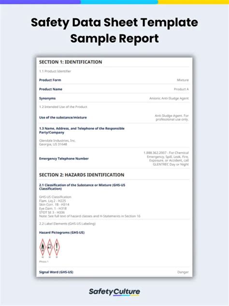 Free Safety Data Sheet Template | PDF | SafetyCulture