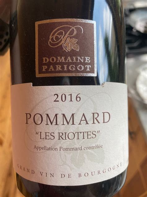 2016 Domaine Parigot Pommard Les Vignots France Burgundy Côte de