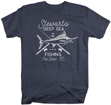 Mens Personalized Fishing T Shirt Deep Sea Fishing Shirts Custom T