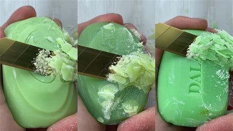 Asmr Soap Резка сухого зеленого мыла Cutting Dry Green Soap