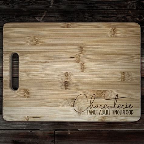 Charcuterie Fancy Adult Finger Food Laser Engraved Bamboo Rectangle