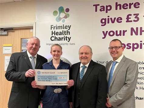 Ash Parish Council Donates £1365 To Frimley Park Hospital Ash Parish