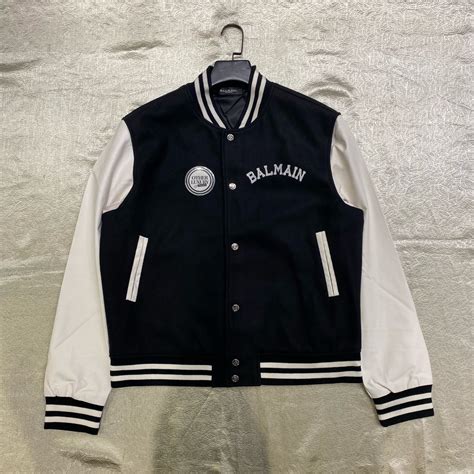 Balmain Varsity Jacket Fesyen Pria Pakaian Baju Luaran Di Carousell