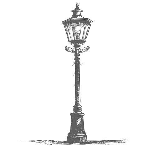 Ornate Vintage Victorian Style Street Lamp Post Sketch Premium Ai