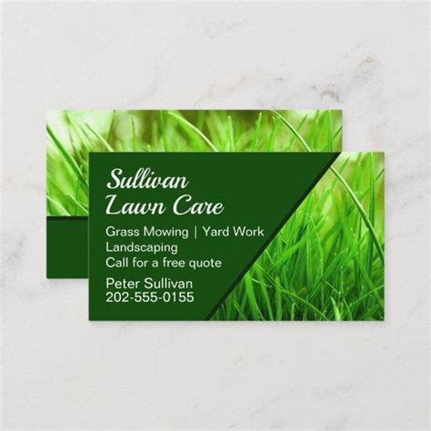 Lawn Care Business Cards Card Bee