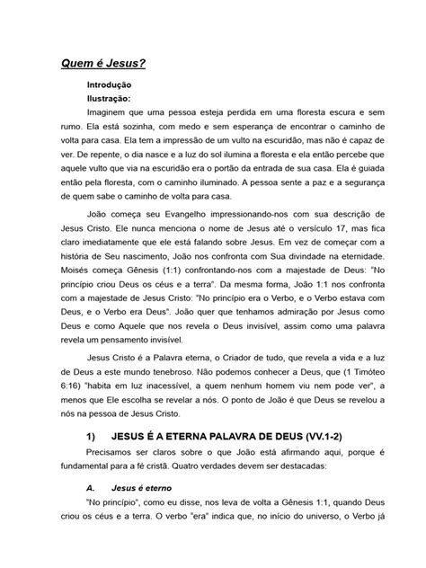 João 1 1 5 Explicação - Esboço Joao 1-1-5 - Exnt 1 | PDF | Evangelho de João | Logos (cristianismo)