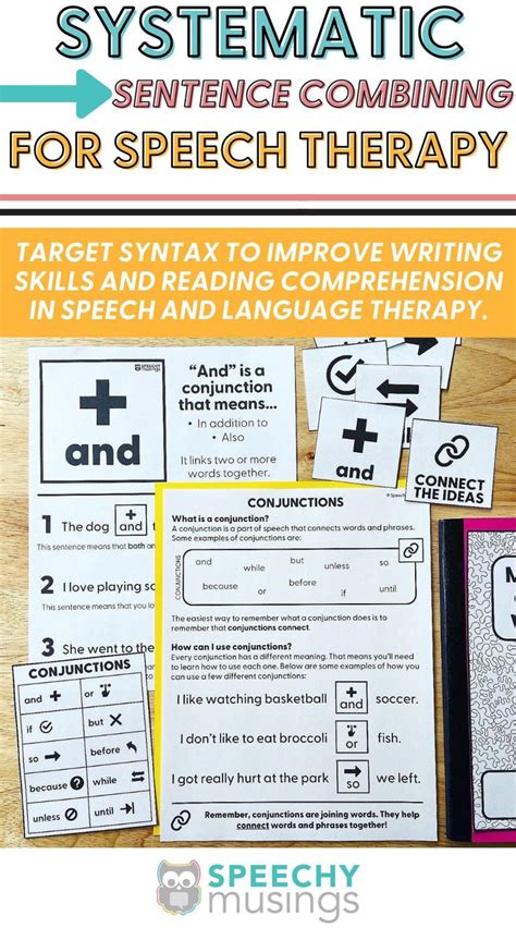 Systematic Sentence Combining Syntax Conjunctions Grammar Speech Therapy Language